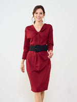 Red Neck Twist Dress