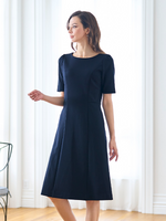 Navy A-Line Double Jersey Dress