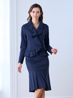 Navy Ruffle Jacket