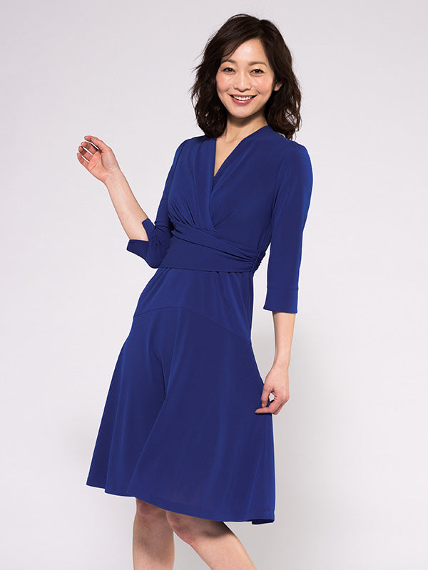 Body Shape Correction: Royal Blue Cache-Coeur Dress