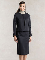 Wool Blend Double Face: Navy Switch Mermaid Skirt