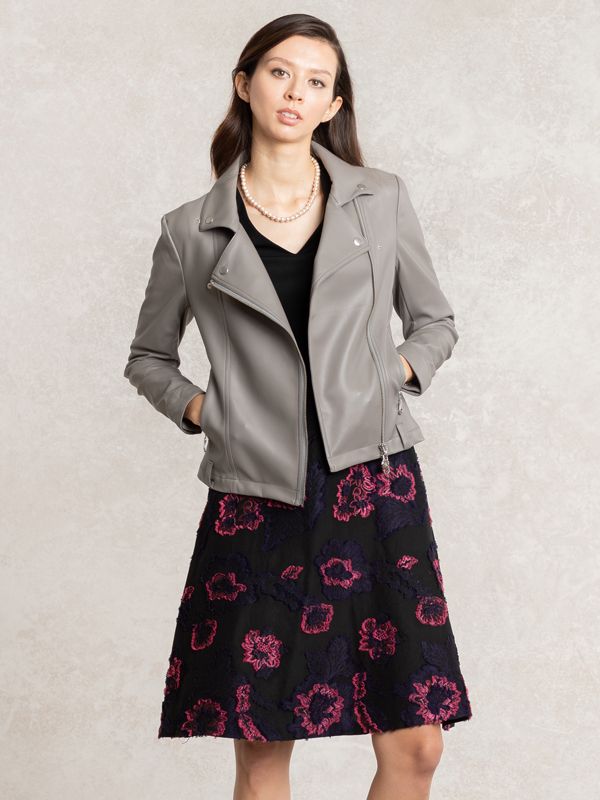 Flower Jacquard Flare Dress