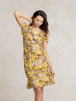 Stretch Chiffon: Dramatic Yellow Ruffle Dress