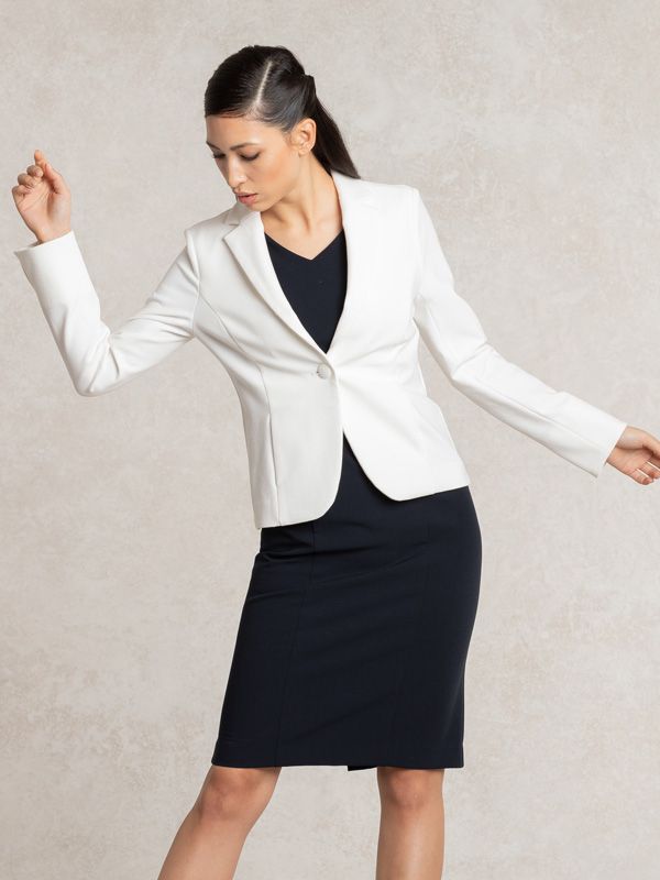 All-Season / No Lining: White Tailored Jacket