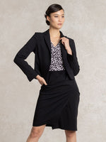 All-Season Material: White Geo X Black Asymmetry Dress