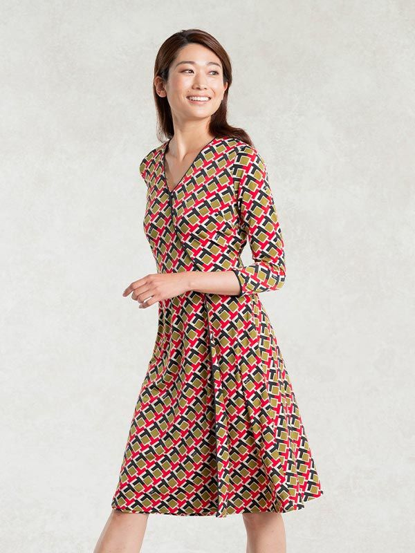 Red King’S Road Wrap-Style Dress