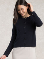 Navy Crew-Neck Cardigan