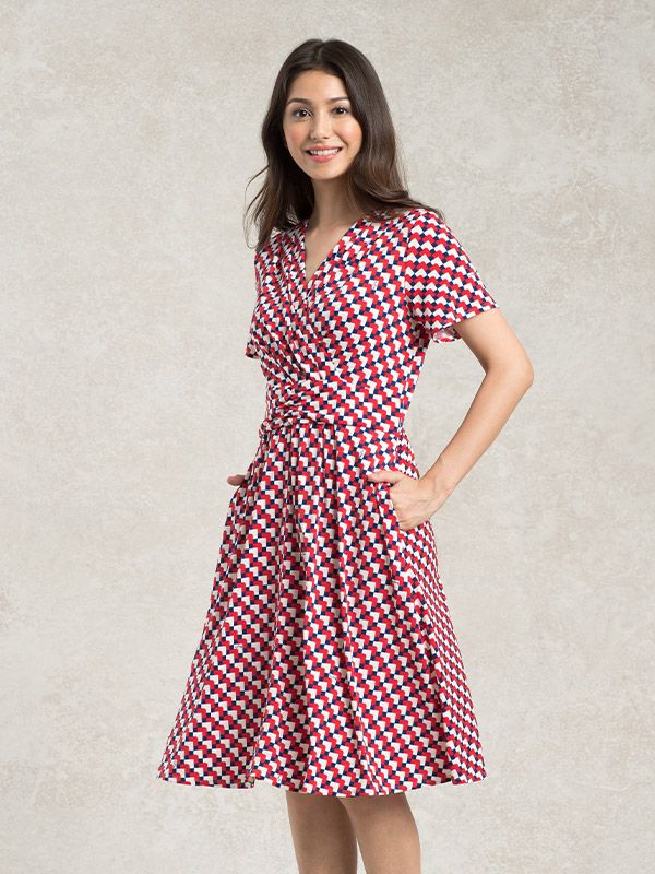 Red Tricolore Marilyn Dress