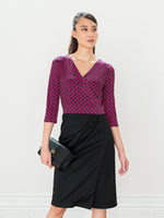 Wool Blend Double Face: Pink Circle X Black Asymmetry Dress