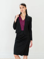 Wool Blend Double Face: Pink Circle X Black Asymmetry Dress