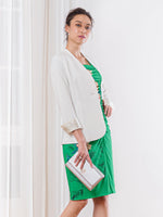 Suit Friendly: White Long Collarless Jacket