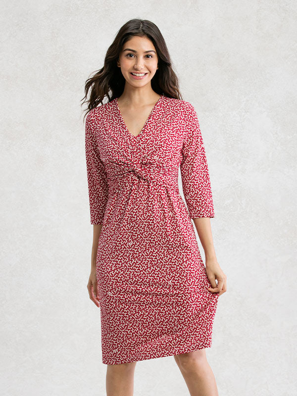 Red Mille-Fleur Twist Dress