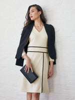 Greige Piping Dress