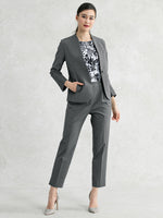 Cotton Blend: Gray Stretch I-Line Trousers