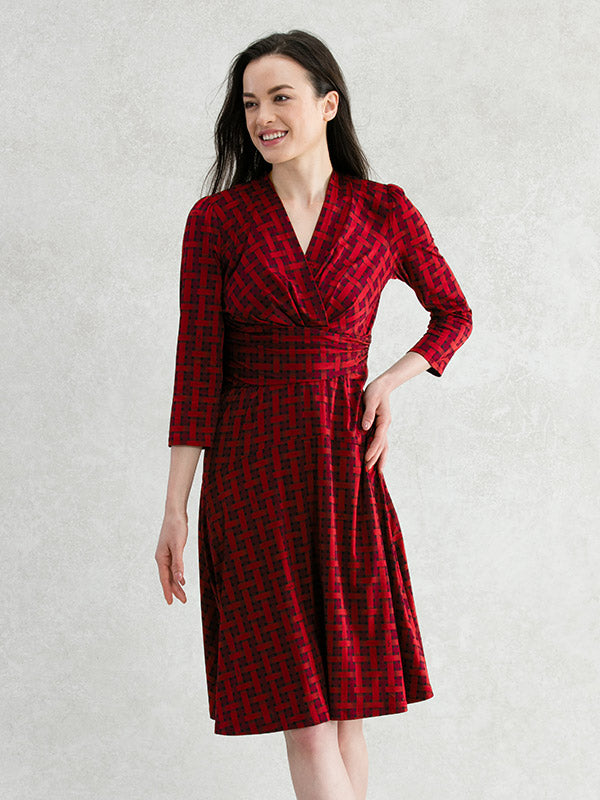 Red Check Cache-Coeur Dress