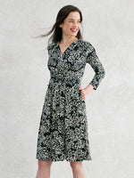 Navy Flower Marilyn Dress