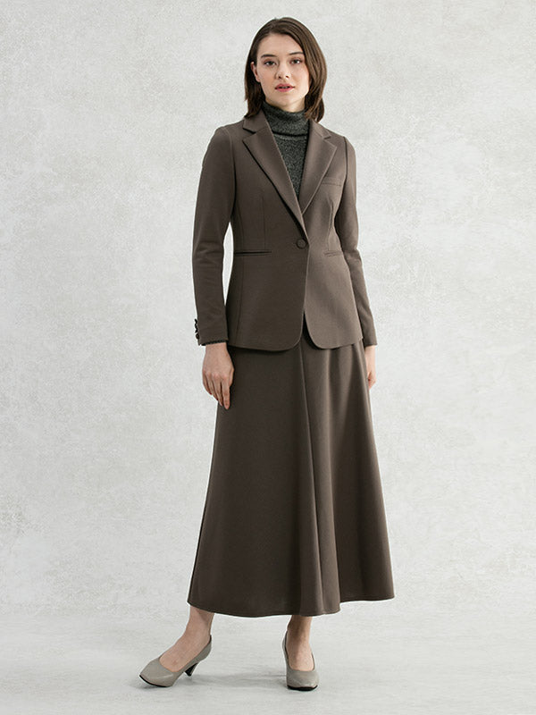 Long Length: Khaki Bias Long Skirt