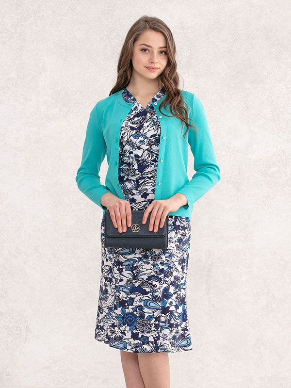 Japanese Pattern: "Ruri" Ryukyu Bingata Gathered Dress