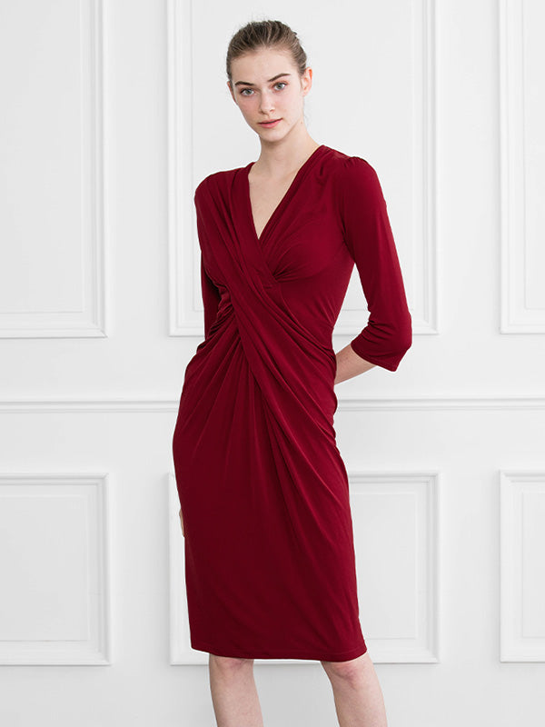 Red Venus Drape Dress