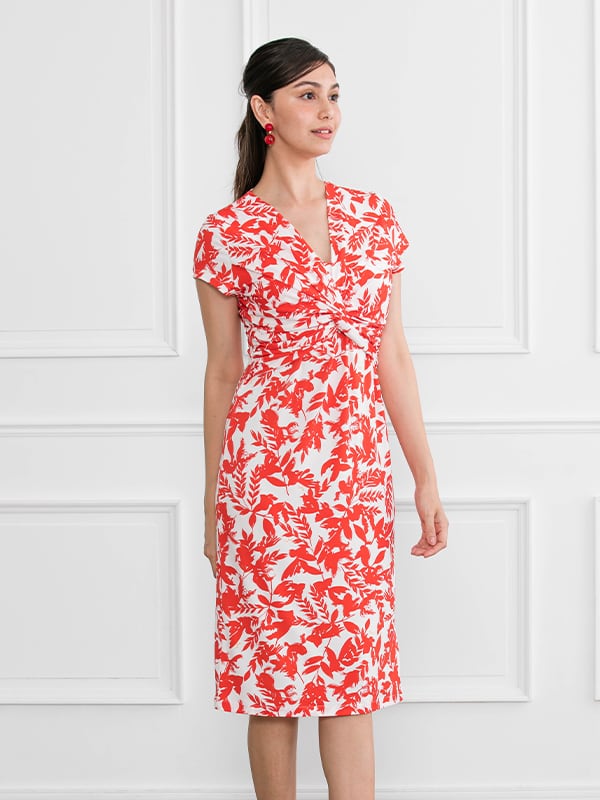 Japanese Pattern: Red Goldfish Twist Dress
