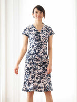Pink Nuance Flower Gathered Dress