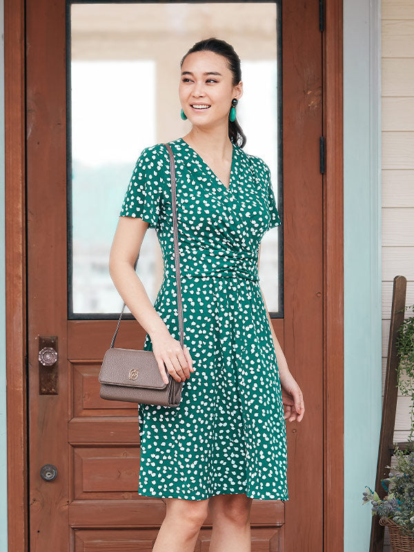 Green Rice Shower Marilyn Dress