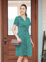 Green Rice Shower Marilyn Dress