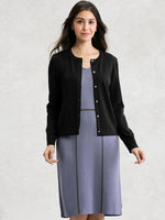 Black crew neck cardigan