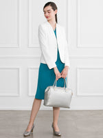 Body Shape Correction: Turquoise Blue Gathered Dress