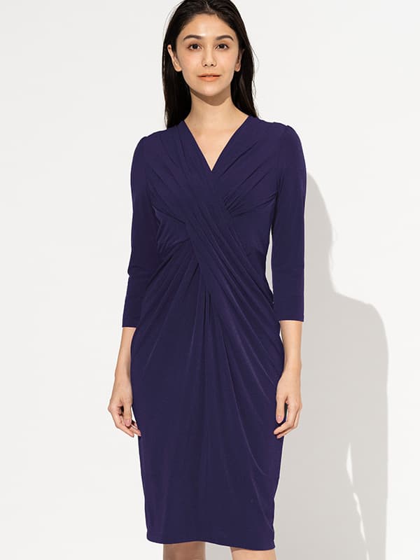 4-Way Stretch: 4-Way Jersey Navy Venus Dress