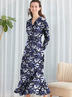 Navy Bella Long Marilyn Dress (with anti-static petticoat)