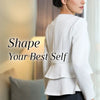"Space material" provides luxurious body correction with moderate thickness and firmness