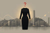 Black dress investment guide image against Hong Kong skyline