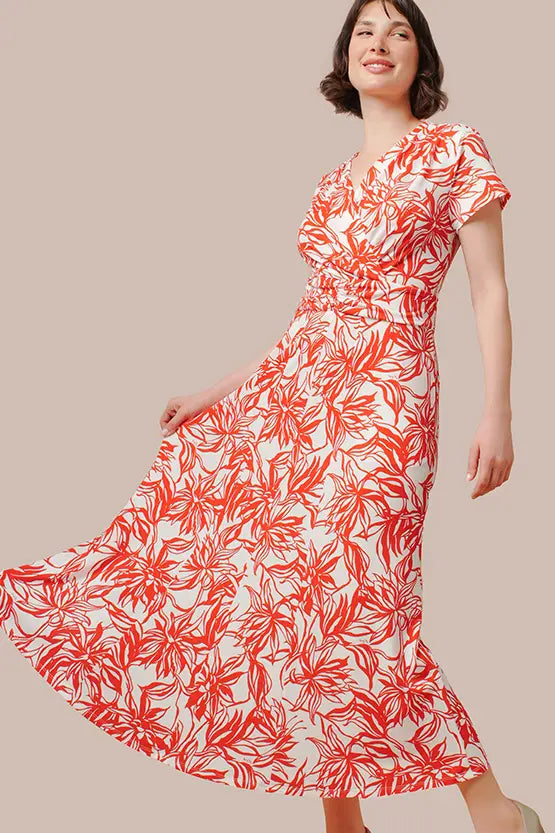 Stretch Jersey: Stretch Jersey Gekka Bijin Crimson Long Marilyn Dress
