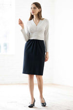Outlast: Light Gray X Navy Pinstripe Docking Shell Dress