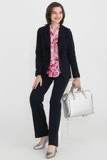 Stretch Chiffon: Pink Aroma Bowtie Blouse