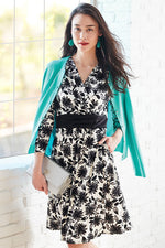 Black Gerbera Marilyn Dress