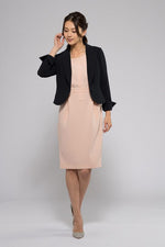 Navy Heathered Stretch Shawl Collar Short Jacket