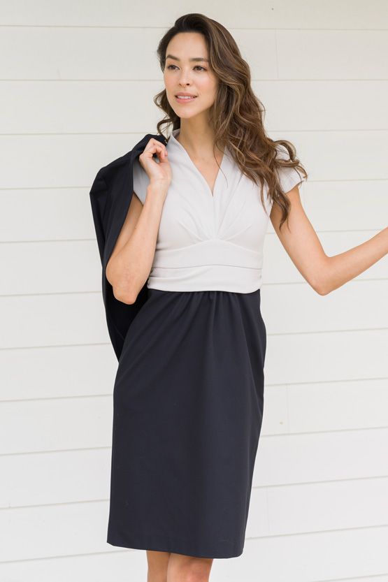 Light Gray X Navy Shell Dress