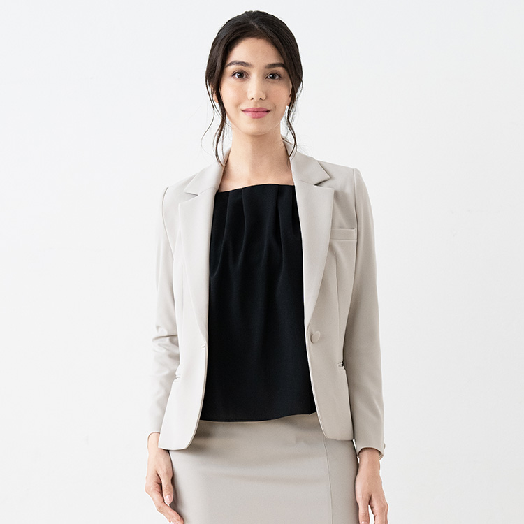 A sophisticated, elegant grey suit