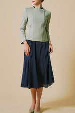 Stretch Chiffon Navy Long Mermaid Dress