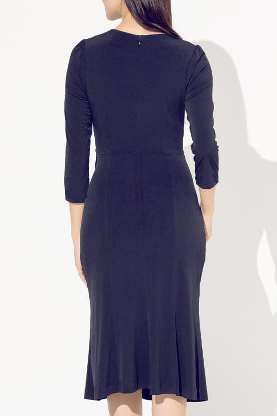 Navy Gather Dress