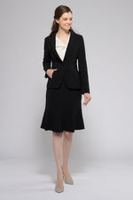 Black Heathered Stretch Mermaid Flare Skirt