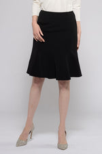 Black Heathered Stretch Mermaid Flare Skirt