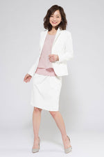 Shell White Design Tuck Skirt