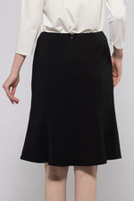 Black Heathered Stretch Mermaid Flare Skirt