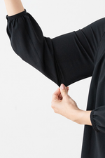 Stretch Chiffon: Black Square Neck Chiffon Top