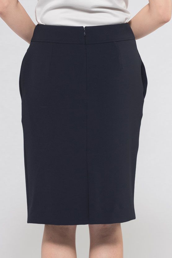 Navy Design Tuck Skirt