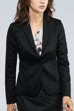 Black Rich Wool Stretch Tailored Jacket