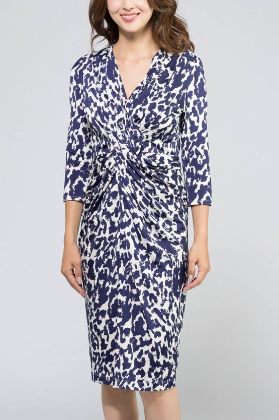 Navy Leopard Print Venus Dress
